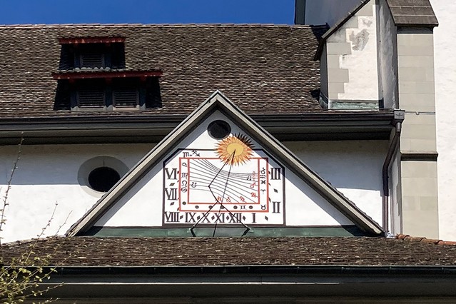 Zurich - Cadran solaire de l'église protestante ...
