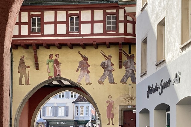 Aarau - façade peinte de la vieille ville